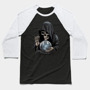 Gothic Grim Reaper Crystal Ball Baseball T-Shirt